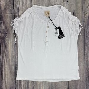 Chaser NWT Oversized Cinched Shoulder Dolman Ribbed Top